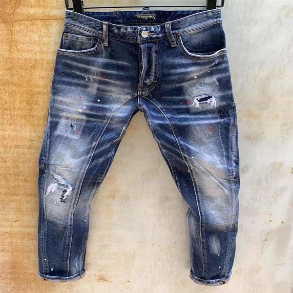 

dsq phantom turtle men's jeans mens luxury designer jeans skinny ripped cool guy causal hole denim fashion brand fit jeans me257d, Blue