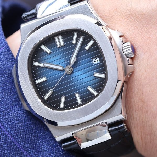 

8 styles luxury watch mens pp watches 5711 eta cal.324 automatic super movement quality silver case blue dial waterproof wristwatches with b, Slivery;brown