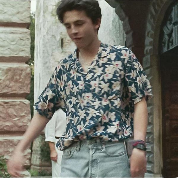 

summer season men's short-sleeved floral shirt call me by your name movie timothy same loose printed casual shirts2692, White;black
