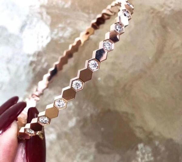 

s925 silver highgrade nails gold hive bracelets women bangles punk for gift luxurious superior quality jewelry geometry narr5354793013154, Black