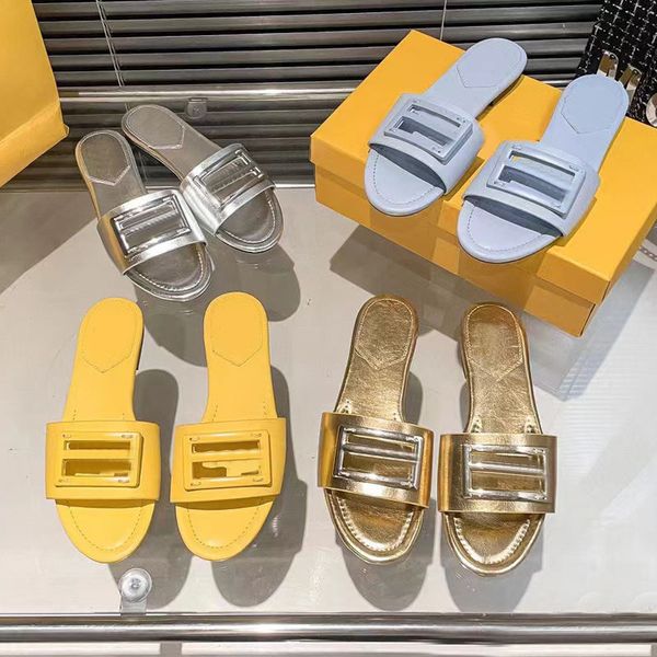

designer slides slippers women black withe banded flats sandals leather embellished baguettes pattern ladies letter beach flip flops size 35