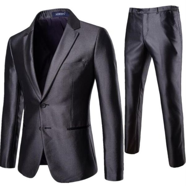 

mens dress suits with pants 2 pieces formalwear for wedding good quality men slim black suits blazer jackets size 2xl #07011246i, White;black