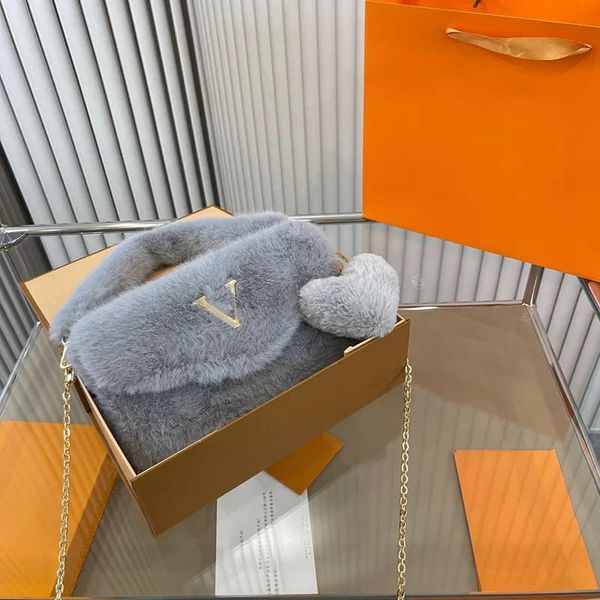 

high-quality 2023 luxurys designer bag designer fluffy shoulder bag womens crossbody luxury teddy fuzzy bags winter cross body bag fashion h