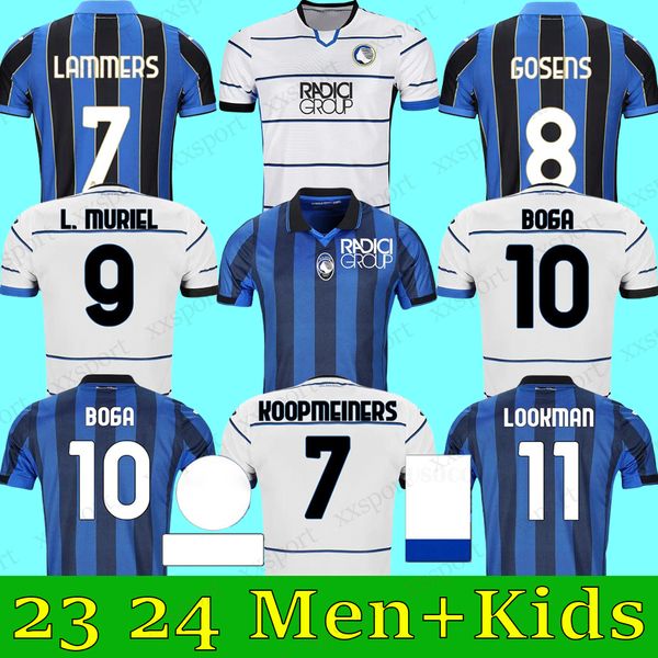 

2023 2024 atalanta fc soccer jerseys lookman muriel ilicic de roon duvan ata bc maglia da calcio 23 24 football men and kids player fans ver, Black;yellow