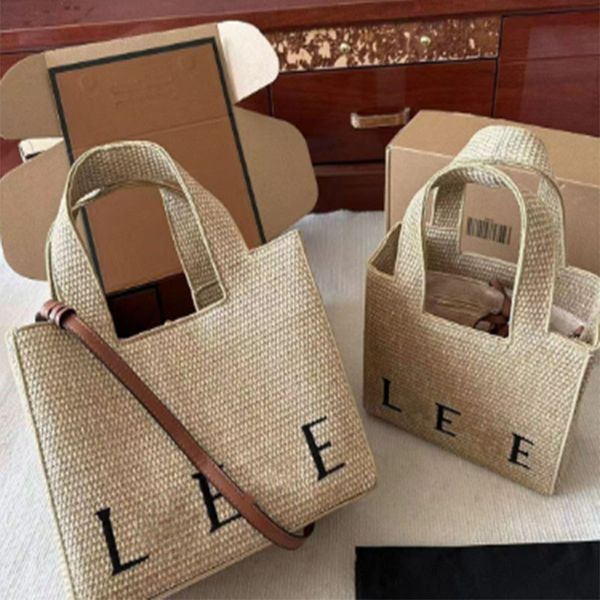 

loeews honeycomb square basket loewees embroidered logo grass basket summer basket bag beach holiday tote