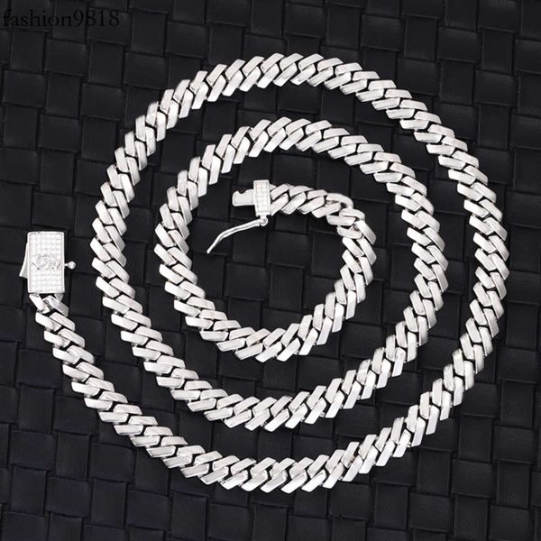 

custom minimalist design 10mm 12mm sterling sier chain hip hop rapper cuban chain for man and woman, Silver