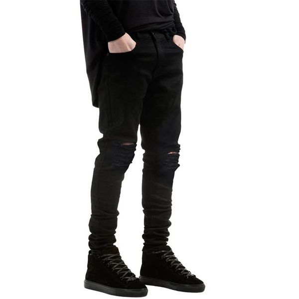 

new 2018 casual men hole slim jeans fashion men jeans271o, Blue