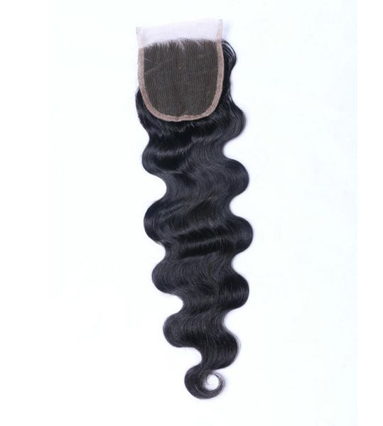 

lace closure 35x4 with baby hair peruvian virgin hair body wave human hair lace closure bleached knots natural color8821848, Black;brown
