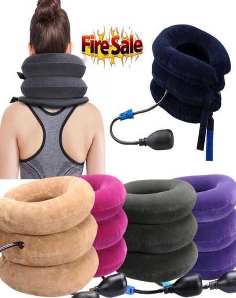 

fabric neck pillow relaxer device pillow for pain relief cervical spine20824604981086, Black;white
