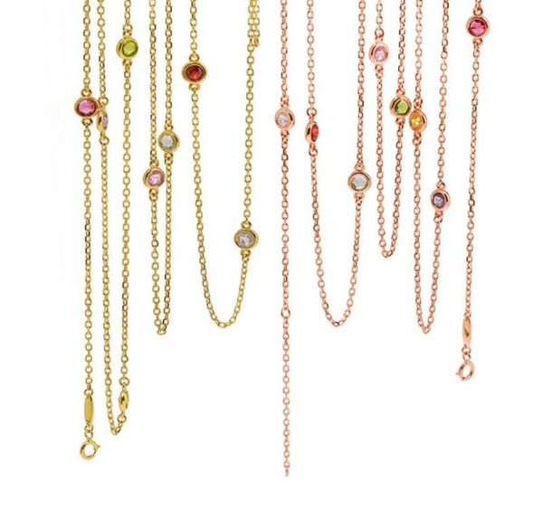 

simple coloured gemstone geomantic crystal sweater chain long chain woman designer luxury necklaces cuban link chain327a5575949, Silver