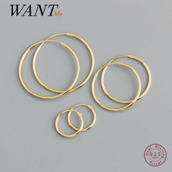 

wantme genuine 925 sterling silver fashion korean simple hoop earrings for women men charming chic party jewelry accessories