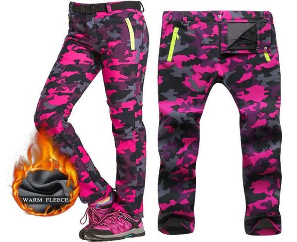 

womens ski pants winter hiking pants outdoor sports warm softshell trousers trekking camping waterproof pants women fleece pant 204130382