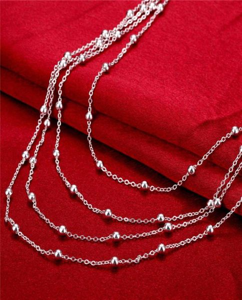 

women039s sterling silver plated four layers of light bead tennis necklace gssn751 fashion lovely 925 silver plate jewelry grad2497170, Black