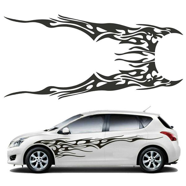 

stickers car double universal side body pvc sticker passion flame big graphic motorcycle decal decoration 15*3.4cm and 60*13.6cm r230812