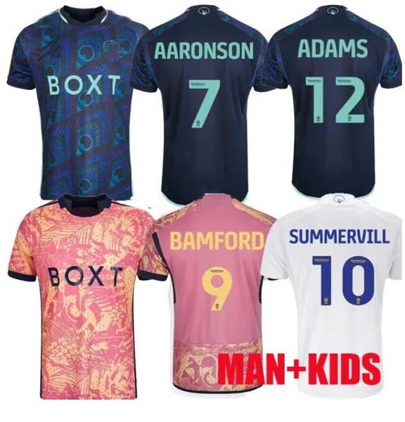 

23 24 bamford soccer jerseys raphinha harrison yellow shirt 2023 2024 leeds unitedes james meslier player fans uniforms men kids black goalk, Black;yellow