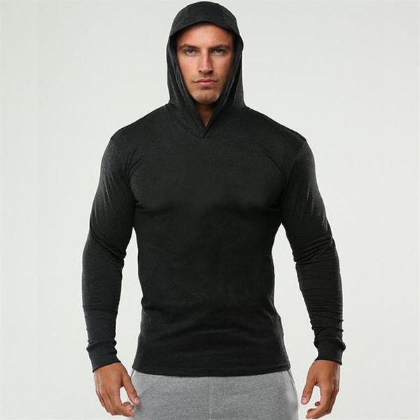 

mens gym fitness hoodies solid color hooded athletic casual sports sweatshirts long sleeves261n, Black
