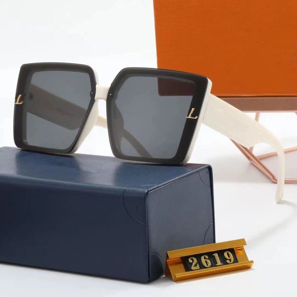 

2023 new sunglasses for men and women with large frames, high beauty value, gradual color glasses, street sun protection, sunglasses 2619, White;black