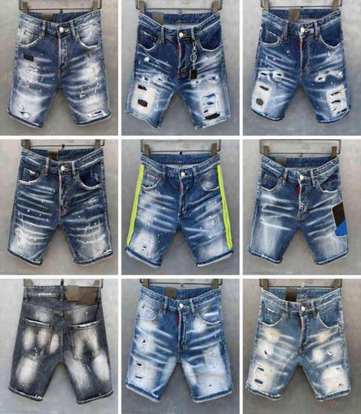 

d2 mens short jeans straight holes tight denim pants casual night club blue cotton summer italy style zkr rjt uareds 2s s6489992