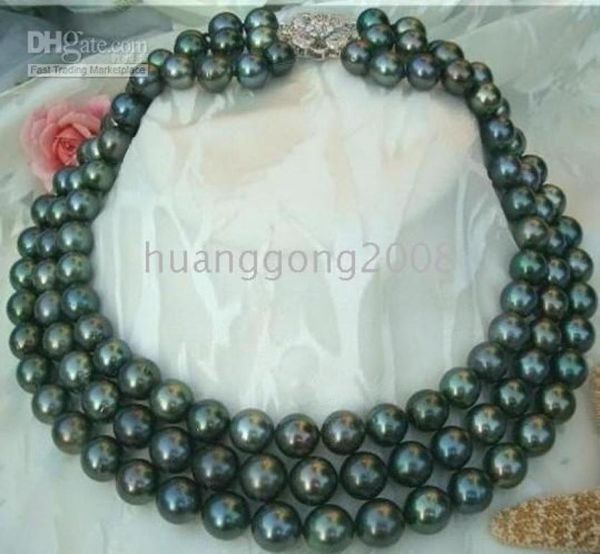 

tahitian 10mm black pearl necklace 48inches0123456783766233, Silver