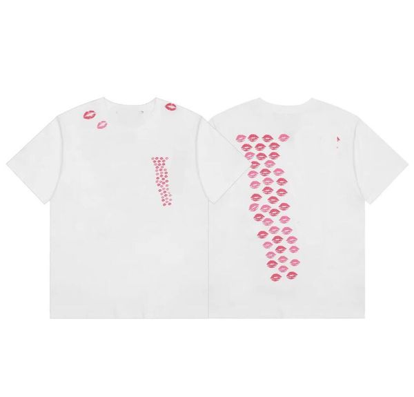 

summer mens t-shirts designer lager v short sleeve women loose t-shirts lipprint large v short sleeved men couple round neck pullover clothi, White;black