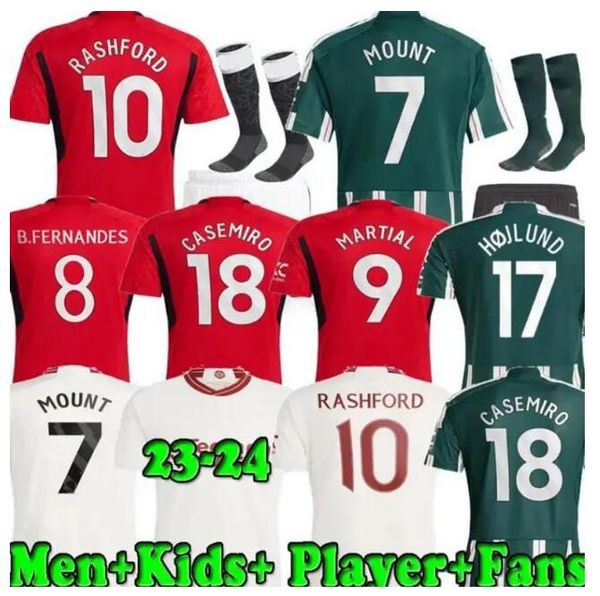 

23 24 rashford soccer jerseys mans utds antony martinez casemiro eriksen garnacho wan-bissaka b.fernande football shirt men women uniforms, Black;yellow