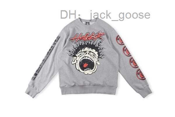

hellstar studios records crewneck hoodie men's hoodies and sweatshirt crew neck man plus size pullovers vintage sweater oversize thick, Black