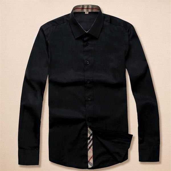 

100% cotton men's fashion plaid shirt full sleeve casual shirt camisa social masculina chemise homme266a, White;black