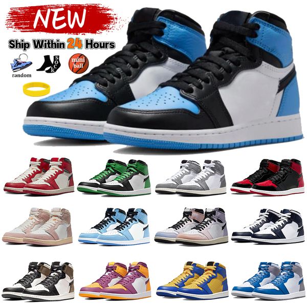 

jumpman 1 1s basketball shoes og shoe unc toe lucky green chicago lost and found university blue men sneakers mid light smoke grey patent br