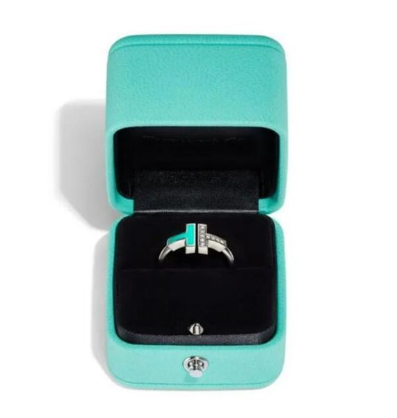 

luxury brand tiff t open ring 18k gold plated wire ring for women mens wedding rings simple fashion with month-of-pearl diamond ring fashion, Silver