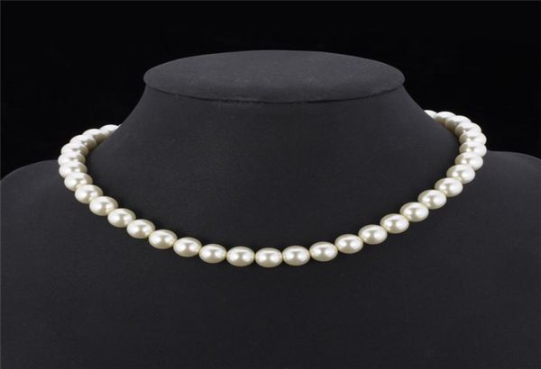 

synthetic pearl necklace for women 2015 new trendy resizable luxury whiteblack beaded necklace7783645, Silver