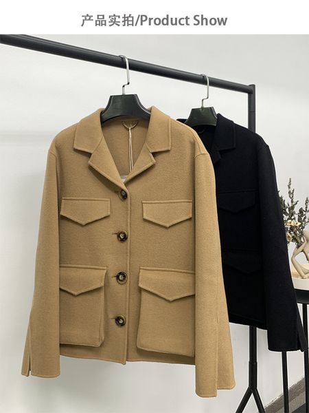 

women's jackets toteme french premium camel tweed coat, Black;brown