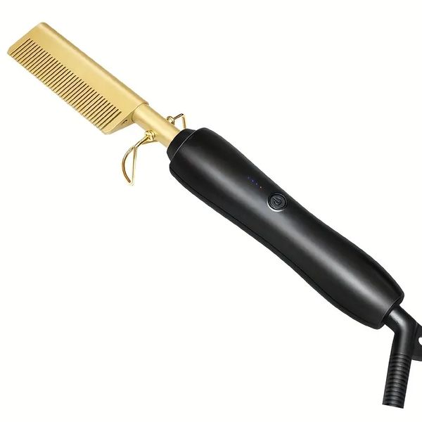 

get salon-quality hair styling at home with this heating comb & straightening brush