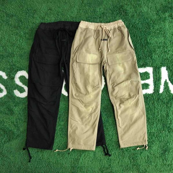 

men's pants fw 7th collection fg7c cargo hip hop streetwear big pocket army green trousers fashion bondage 230811, Black