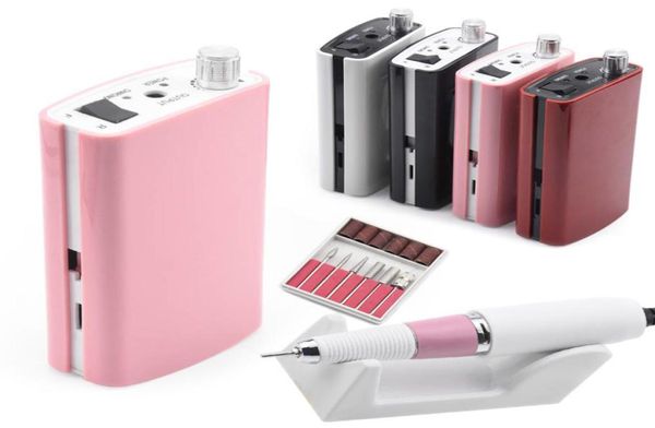 

rechargeable nail drill machine portable 18w 30000rpm electric nail file manicure machine acrylic manicure pedicure kit set9021071, Silver