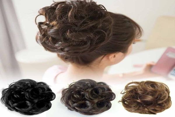 

fashion curly messy bun fake hair scrunchie wrap messybun chignon women ponytail hair extension device bands headwear4406197