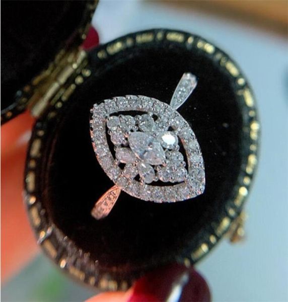 

size 610 luxury jewelry wedding rings 925 sterling silver fill marquise cut white z cz diamond gemstones eternity women engag9066669, Slivery;golden