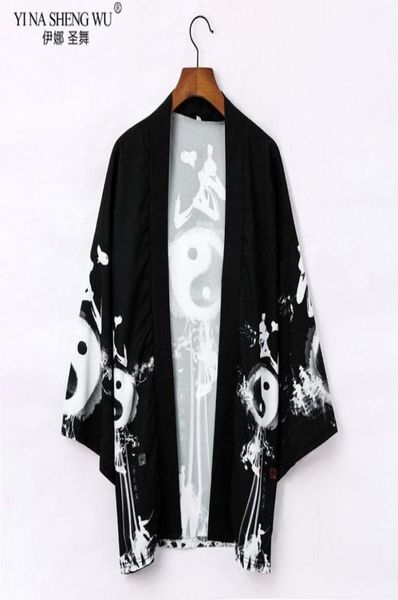 

ethnic clothing japanese kimono cardigan men women haori yukata male samurai costume jacket shirt coat chinese robe2044948, Red