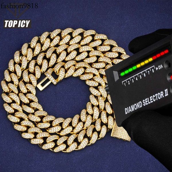 

pass diamond tester vvs moissanite chain 100% sterling sier 12mm moissanite cuban hip hop men fashion jewelry, Silver