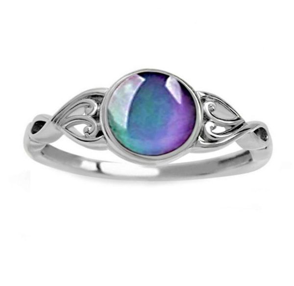 

classic bohemia retro mood stone ring emotion feeling temperature change color rings for women jewelry8829452, Silver