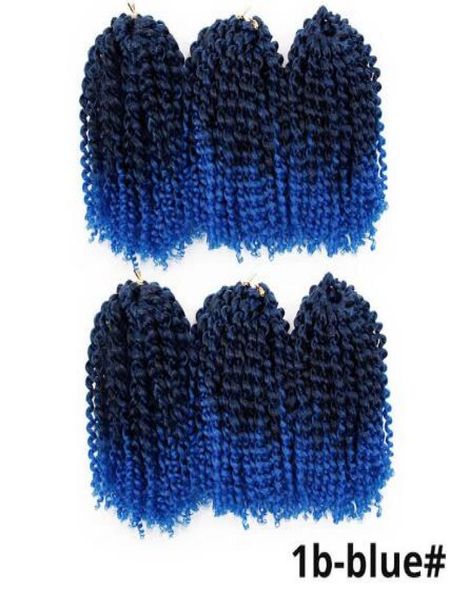 

xiu zhi mei 1bblue curly crochet hair marley braid hair kanekalon ombre braiding hair synthetic crochet braids9982676, Black