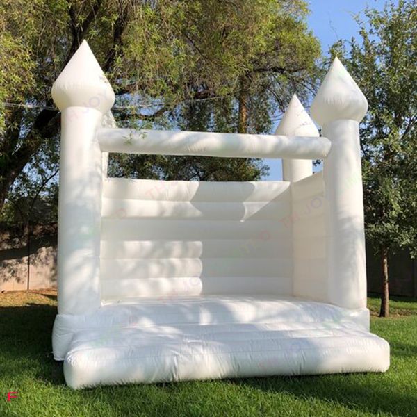 

outdoor activities 4x4m 13x13ft commercial white bounce house inflatable wedding bouncy castle kids jumping bouncer castle for party with bl