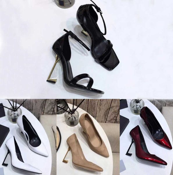 

designer shoes women sandals party fashion sandal rivet dance shoes heels lady wedding shoes metal belt buckle high heel woman dress shoes, Black