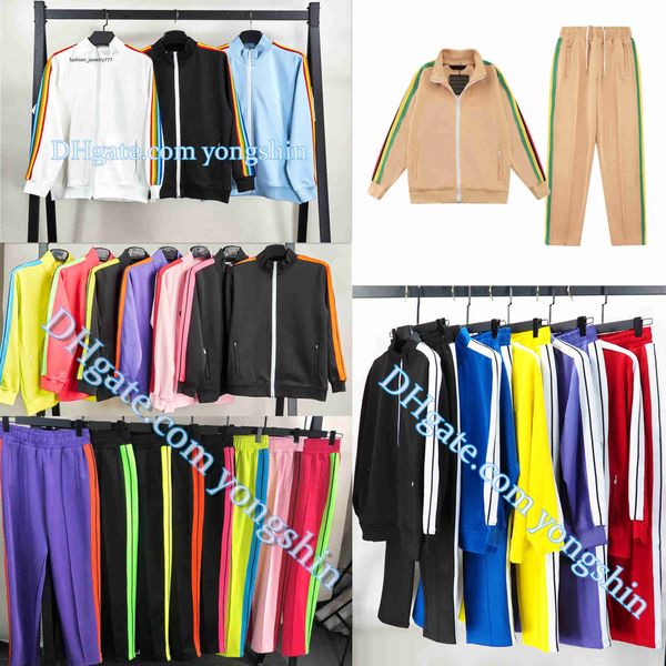 

mens designer sweatshirts hoodies sports suit zip pant stripe design comfortable casual sweaters trousers multi color matching black jacket