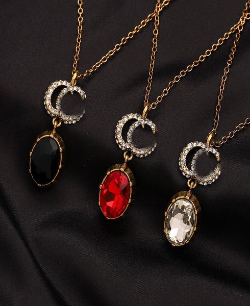 

never fading 18k gold plated luxury brand designer pendants necklaces crystal stainless steel letter choker pendant necklace chain1244429, Silver