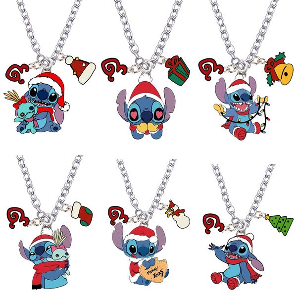 

anime christmas blue elf friends drip oil metal ball bell necklace accesssory