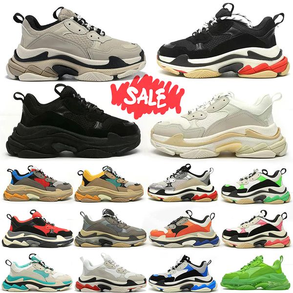 

designers crystal bottom women mens casual shoes trainers dad platform triple s black white red blue brand paris flat multi-color chaussures