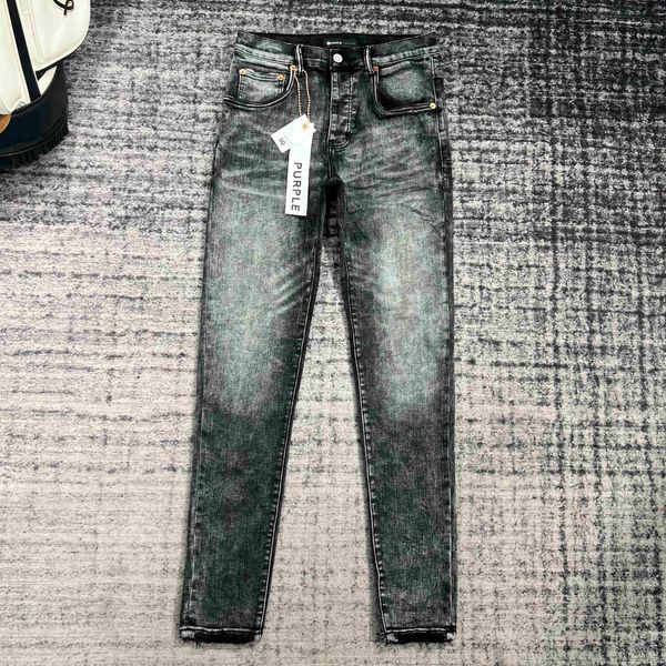 

designer jeans mens purple pants ripped straight regular tears washed old long hole 30-382aucauyh876, Blue
