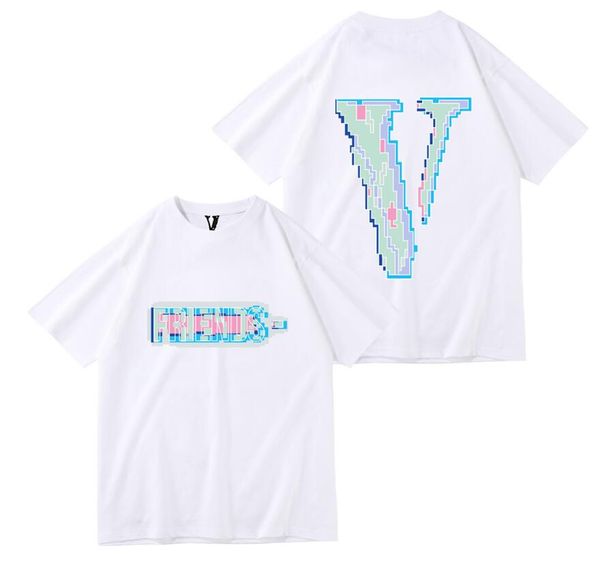 

vlonees t-shirt european and american trendy brand short sleeved series limited loose fitting couple t-shirt for men and women, celebrity t-, White;black