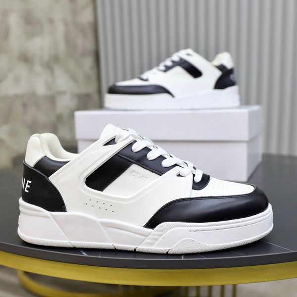 

luxury men ct-07 sneakers shoes low lace up calfskin leather trainers technical rubber sole party wedding wholesale platform footwear, Black