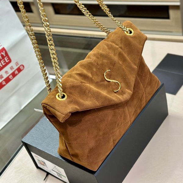 

large capacity suede classic women shoulder bag gold hardware adjustable chain v-stitch flap luxury handbag crossbody designer bag multi poc